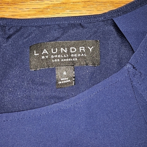 Laundry By Shelli Segal Blue Frill Dress sz 4 - Picture 4 of 5